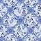 Seamless patchwork tile in blue and white colors. Vintage multicolor pattern in Spanish style.