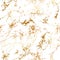 Seamless patina pattern with gold veins. Luxury golden foil texture on white background