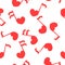 Seamless patter with love music - notes with hearts.