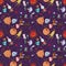 Seamless pattern_1_of childrens drawings in flat style on space