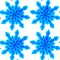 Seamless pattern with 3d blue origami snowflakes on a white background. Vector texture