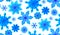 Seamless pattern with 3d blue origami snowflakes on a white background. Vector texture