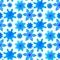 Seamless pattern with 3d blue origami snowflakes on a white background. Vector texture