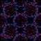 Seamless pattern, abstract background. Symmetry. Glowing curved lines forms circles. Red and blue.