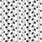 Seamless pattern with abstract black flowers