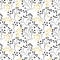 Seamless pattern with abstract branches black beige on white