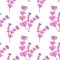 Seamless pattern of abstract brunches made by color hearts in trendy pink shades. Background Texture