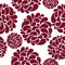 Seamless pattern with abstract burgundy flowers