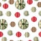 Seamless pattern with abstract colorful circles - green and red colors