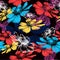 Seamless pattern with abstract colorful flowers an