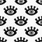Seamless pattern with abstract eyes. Simple repeating print.
