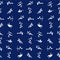 Seamless pattern with abstract figures on blue background