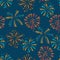 Seamless pattern with abstract fireworks and