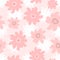 Seamless pattern with abstract flowers drawn by hand with watercolour brush. Cute feminine floral print.