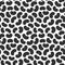 Seamless pattern with abstract geometric bean texture, black on white background. Soy beans modern memphis simple