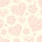 Seamless pattern with abstract hearts