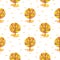 Seamless pattern with abstract mosaic autumn trees.