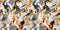 Seamless pattern: abstract oil and watercolor painting, paint blots and expressive line. AI