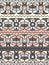 Seamless pattern with abstract ornament from multicolored rectangles and zigzags. Vector design