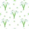 Seamless pattern abstract snowdrops, wood anemone flowers on white background. Pretty girly spring floral print, vector eps 10