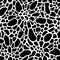 Seamless pattern with abstract spots. Monochrome Neurography shapes texture