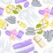 Seamless pattern with accessories for spa