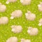 Seamless pattern with adorable lambs