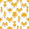 Seamless Pattern With Adorable Pasta Characters Bringing A Playful And Whimsical Touch To Design. Repeated Background