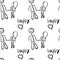 Seamless pattern. Adult and child, Father and son. Happy writing. Vector hand-Drawn illustration. Children`s drawing for Wallpape