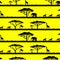 Seamless pattern with African landscapes and animals