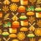 Seamless pattern with agricultural objects