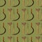 Seamless pattern with agricultural vintage tools on dark green background