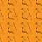 Seamless pattern with agricultural vintage tools on orange background