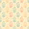 Seamless pattern with Ahimsa hand. Symbol of Jainism in retro color. Symbol of Ahimsa. Non-violence concept