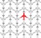 Seamless pattern airplanes - vector