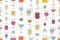 Seamless pattern with Alcoholic drinks glasses