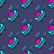 Seamless pattern with alien flying devices