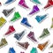 Seamless pattern - all over pattern of colorful sneakers