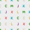 Seamless pattern with alphabet. Handmade modeling clay letters. Realistic 3d vector lettering background.