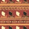 Seamless pattern with ancient greek ships and ornament. Traditional ethnic background.