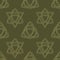 Seamless pattern with Ancient sign Triquetra