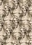 Seamless pattern of ancient statues of a muscular man with a beard