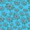 Seamless pattern with anemones in blue color