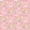 Seamless pattern with angels and cupids Valentine`s Day