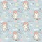 Seamless pattern with angels and cupids Valentine`s Day