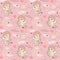 Seamless pattern with angels and cupids Valentine`s Day