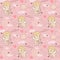 Seamless pattern with angels and cupids Valentine`s Day