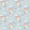 Seamless pattern with angels and cupids Valentine`s Day