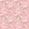 Seamless pattern with angels and cupids Valentine`s Day