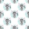 Seamless pattern animal face. Funny head muzzle